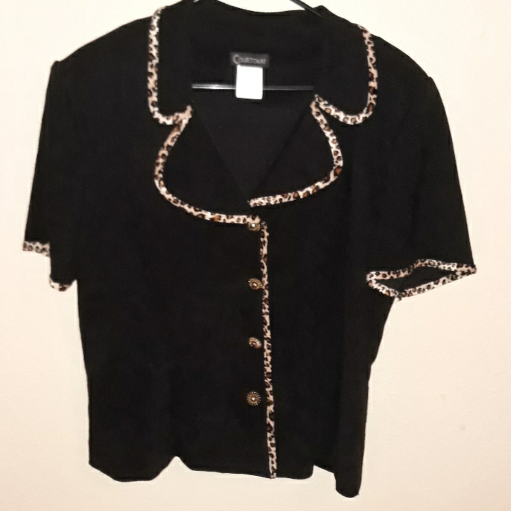 Courtenay leopard trim jacket